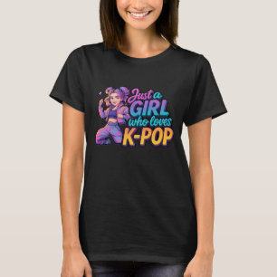 Camiseta Apenas Menina Que Ama O Anime De Fã De Música Core