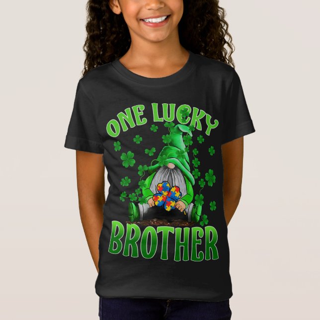 Camiseta Apenas o Dia de São Patrício Autismo do Irmão Sort (Frente)