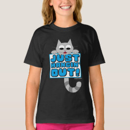 Camiseta APENAS PASSANDO O TEMPO! Gato de desenho animado f