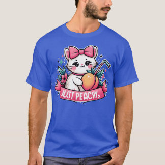 Camiseta Apenas Peachy Retro cat Pega Fruta de Verão
