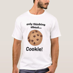 Camiseta Apenas Pensando em Biscoito Citação Divertida de C