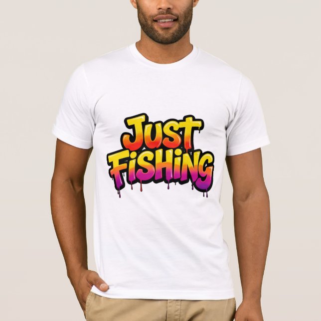 Camiseta Apenas Pescando Arco-íris Gotejante Presente Diver (Frente)