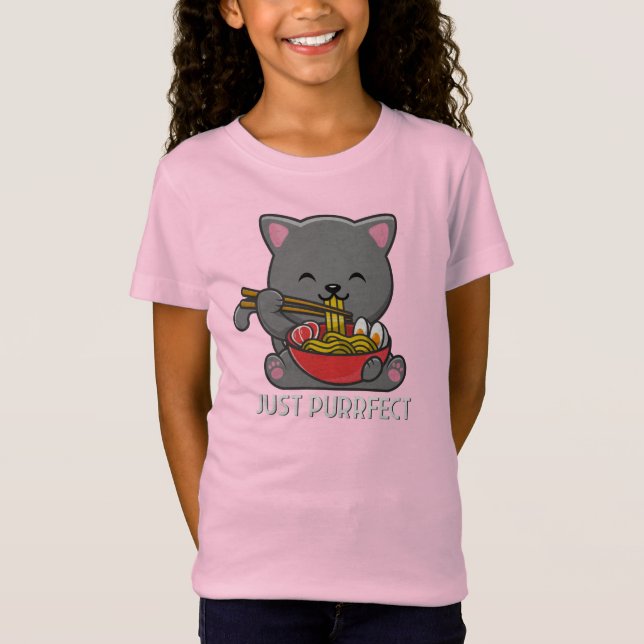 Camiseta Apenas Puro - Ramen Comendo Gato (Frente)