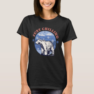 Camiseta Apenas Refrigerindo Urso Polar Da Neve Inverna