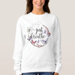 Camiseta Apenas Respire As Citações Florais De Borboletas D