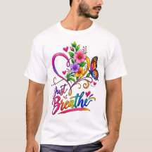 Apenas Respire | Coração Floral Colorido & Borbole