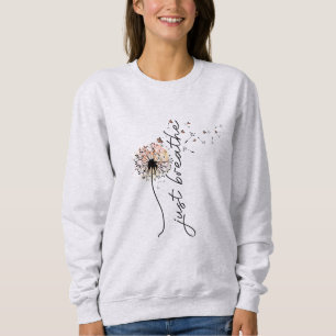 Camiseta Apenas Respire Dandelion Borboleta Inspiração Yoga