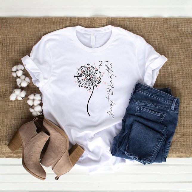 Camiseta Apenas Respire Dandelion Yoga  (Criador carregado)