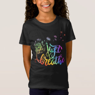 Camiseta Apenas respire sopro de dandelion no vento