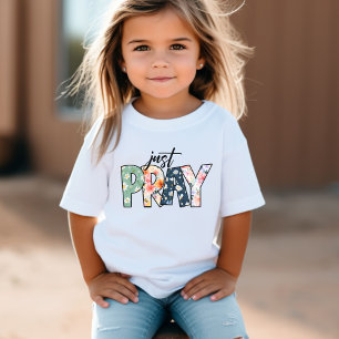 Camiseta Apenas Reze Um Cristão Floral Ocidental