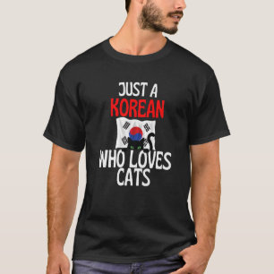 Camiseta Apenas Um Coreano Que Ama Gatos Para Toda Coreia