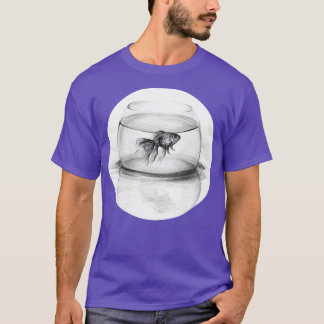 Camiseta Apenas um desejo Goldfish em um lápis de tigela