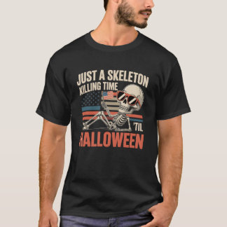 Camiseta Apenas um esqueleto matando o tempo até o dia das 