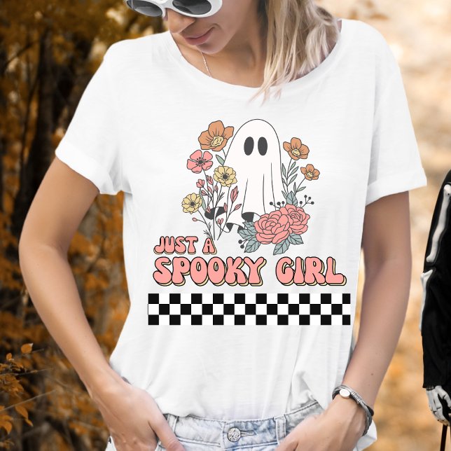 Camiseta Apenas um fantasma de menina assustada no Hallowee (Criador carregado)