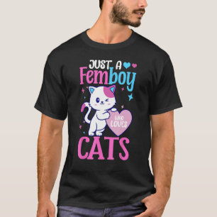 Camiseta Apenas um Femboy que Ama Gatos de Roupas Troca