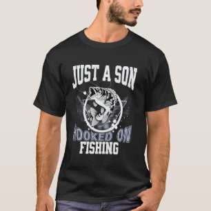 Camiseta Apenas um filho viciado em pesca Peixe Saltando Pe