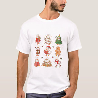 Camiseta Apenas Um Ganso Alegre Mahjong Natal Férias