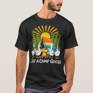 Camiseta Apenas Um Ganso de Acampamento Divertido Retro Pôr