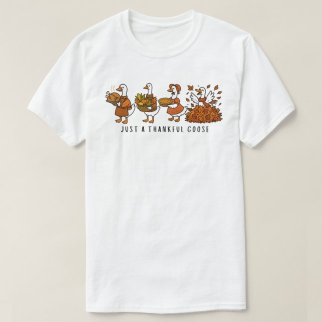 Camiseta Apenas um ganso grato (Frente do Design)