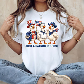 Camiseta Apenas Um Ganso Patriótico Diversão 4 de Julho