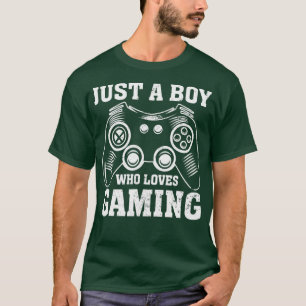 Camiseta APENAS UM GAROTO QUE ADORA JOGAR Jogos Engraçados