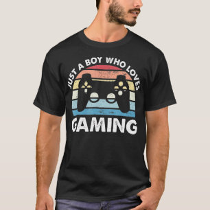 Camiseta APENAS UM GAROTO QUE ADORA JOGAR Jogos Engraçados