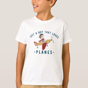 Camiseta Apenas um garoto que ama aviões, um avião-piloto e