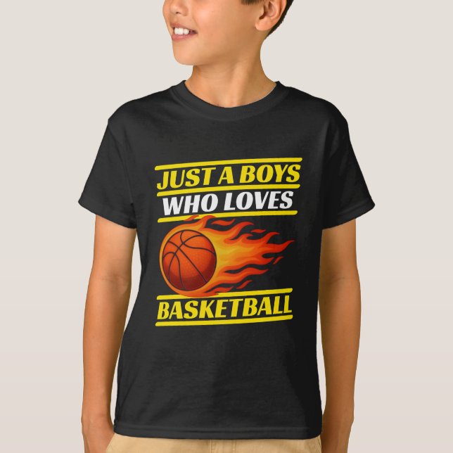 Camiseta apenas um garoto que ama basquete (Frente)