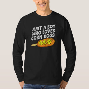 Camiseta Apenas um garoto que ama cachorro-quente de milho