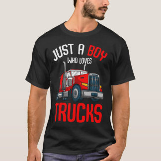 Camiseta Apenas um garoto que ama caminhões Semi Caminhonei