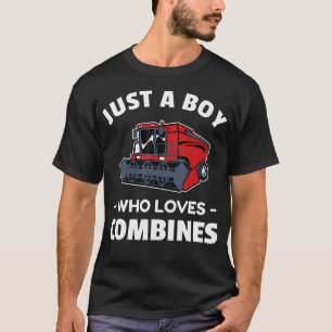 Camiseta Apenas um garoto que ama colheitadeiras Colheitade