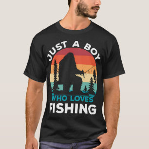 Camiseta Apenas um garoto que ama pesca divertido pescador
