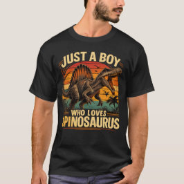Camiseta Apenas um Garoto que Ama Spinosaurus Dinossauro Re