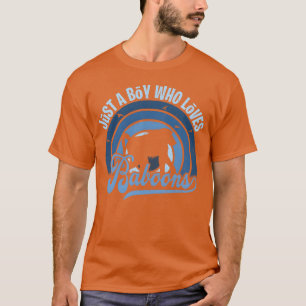 Camiseta Apenas um garoto que ama um babuíno azul pôr do so