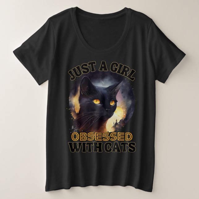 Camiseta Apenas Um Gato De Garota (Frente do Design)