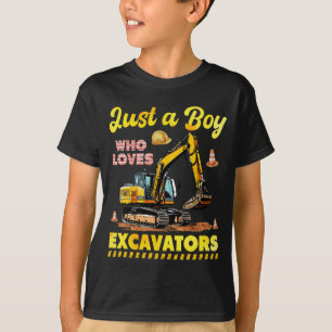 Camiseta Apenas Um Menino Que Adora A Construção De Escavad