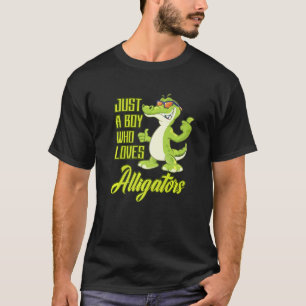 Camiseta Apenas Um Menino Que Adora Alligadores Répteis Áre