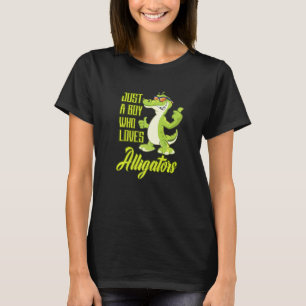 Camiseta Apenas Um Menino Que Adora Alligadores Répteis Áre