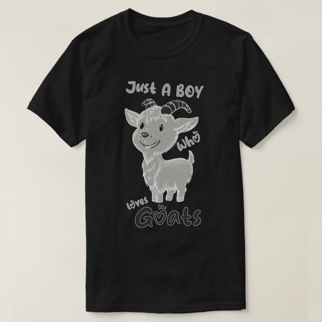 Camiseta Apenas Um Menino Que Adora Cabras (Frente do Design)