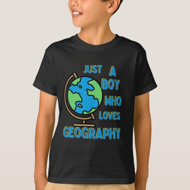 Camiseta Apenas Um Menino Que Adora Geologia Da Ciência Da  (Frente)
