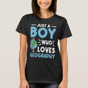 Camiseta Apenas Um Menino Que Adora Geologia Da Ciência Das
