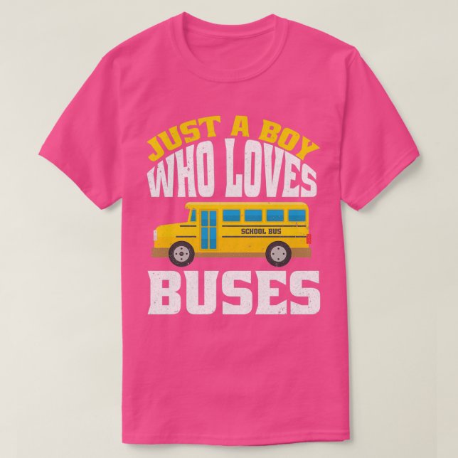 Camiseta Apenas Um Menino Que Adora Ônibus Adultos Crianças (Frente do Design)