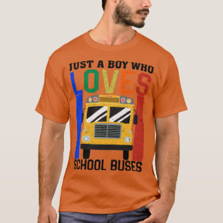 Camiseta Apenas Um Menino Que Adora Ônibus Escolar