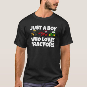 Camiseta Apenas Um Menino Que Adora Tratores De Crianças En