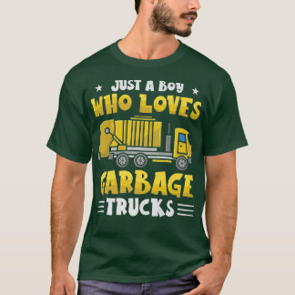 Camiseta Apenas Um Menino Que Adora Um Caminhão De Lixo Des