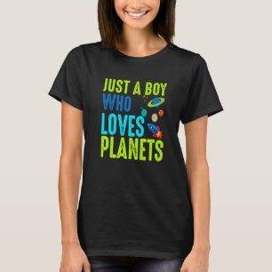 Camiseta Apenas Um Menino Que Ama A Astronomia Dos Planetas