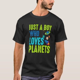 Camiseta Apenas Um Menino Que Ama A Astronomia Dos Planetas