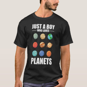 Camiseta Apenas Um Menino Que Ama A Astronomia Planeta