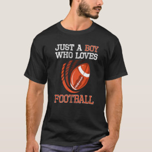 Camiseta Apenas Um Menino Que Ama A Estação De Futebol Vint