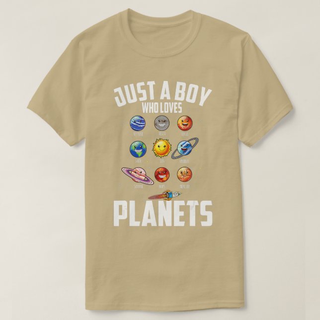 Camiseta Apenas Um Menino Que Ama A Estrela Do Planeta Sol  (Frente do Design)